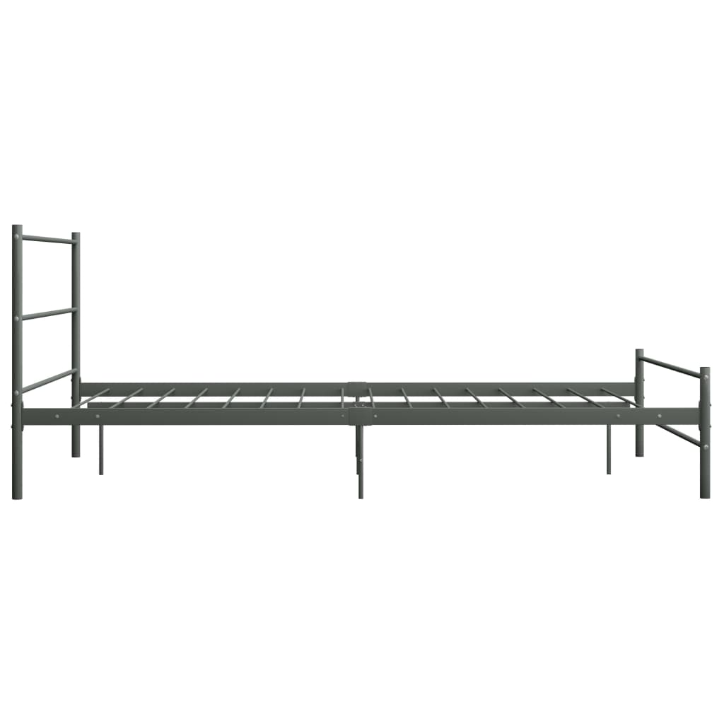 vidaXL Grey Metal Bed Frame 120x200 cm - No Mattress Included