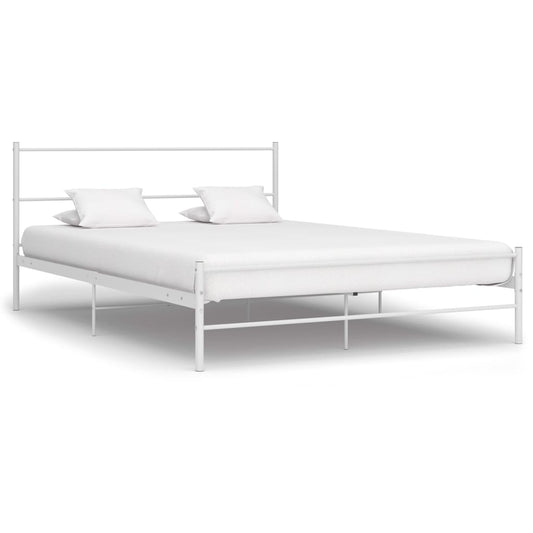 White Metal Bed Frame 120x200 cm – vidaXL Without Mattress