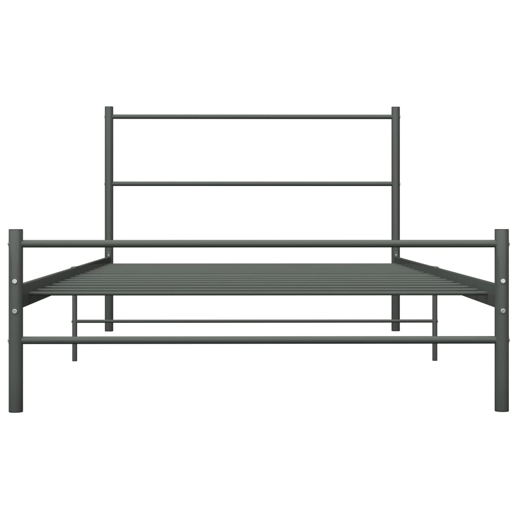 Grey Metal Bed Frame 90x200 cm - Durable & Stylish Design