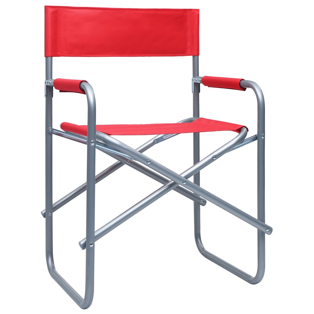 Red Steel Director's Chairs Set of 2 - Stylish & Durable Seating