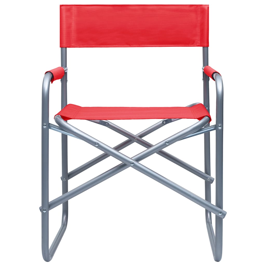Red Steel Director's Chairs Set of 2 - Stylish & Durable Seating