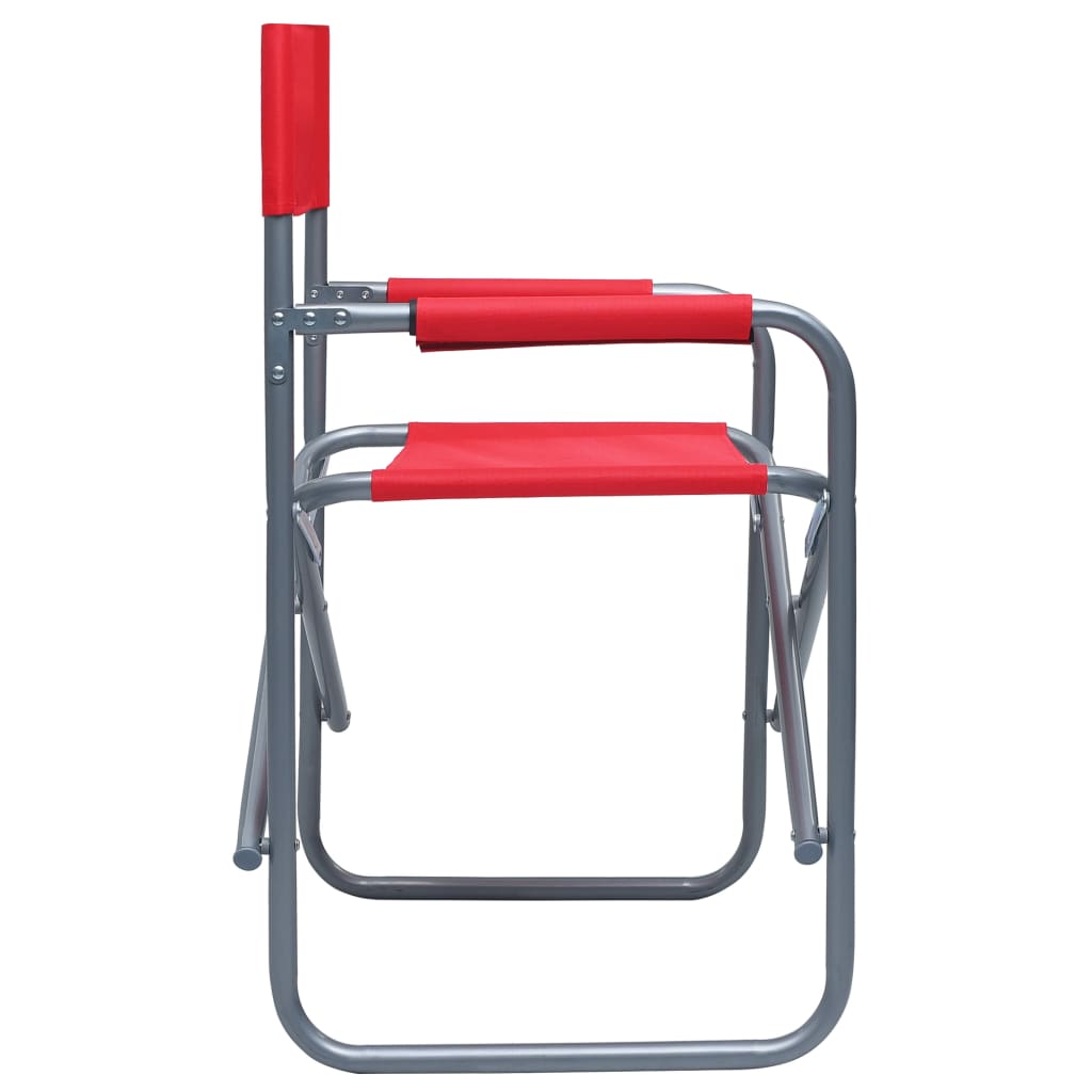 Red Steel Director's Chairs Set of 2 - Stylish & Durable Seating