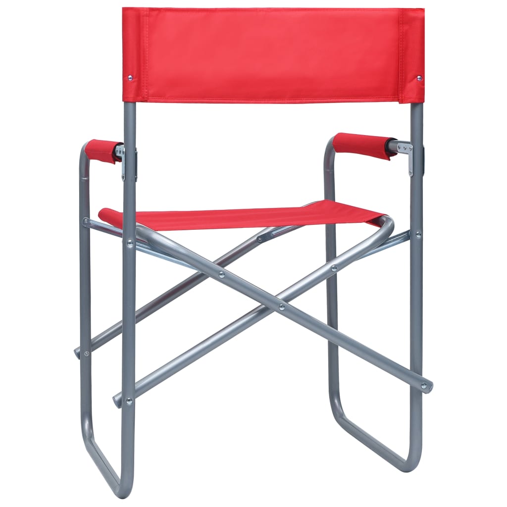 Red Steel Director's Chairs Set of 2 - Stylish & Durable Seating