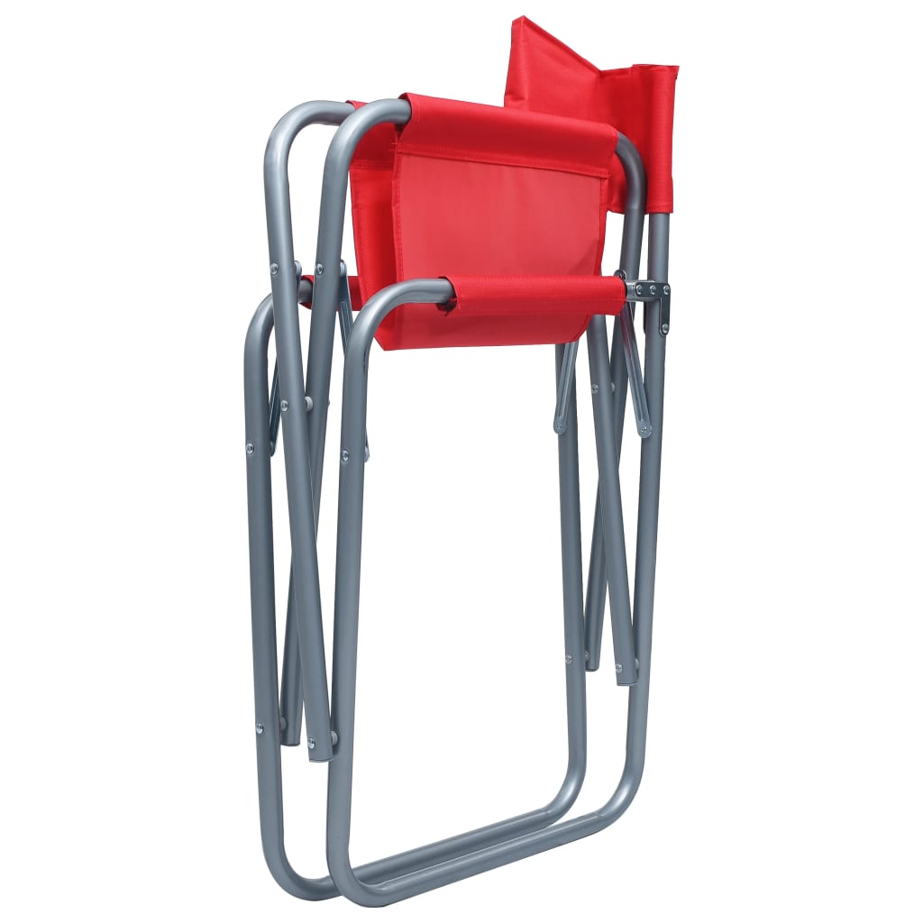 Red Steel Director's Chairs Set of 2 - Stylish & Durable Seating