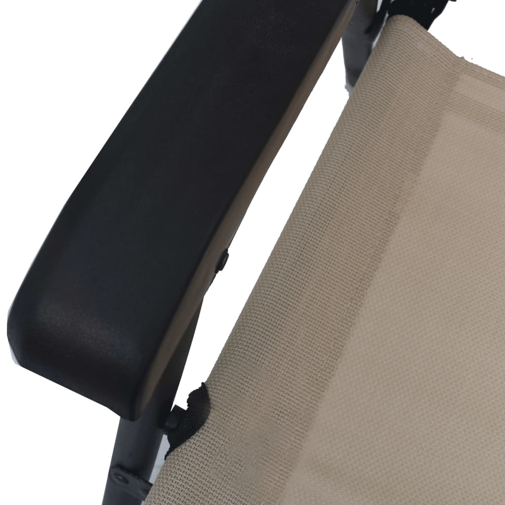 Cream Texilene Folding Garden Chairs, Set of 2 - Durable & Stylish