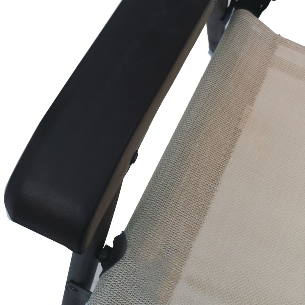 Taupe Texilene Folding Garden Chairs, Set of 2 - Durable & Stylish