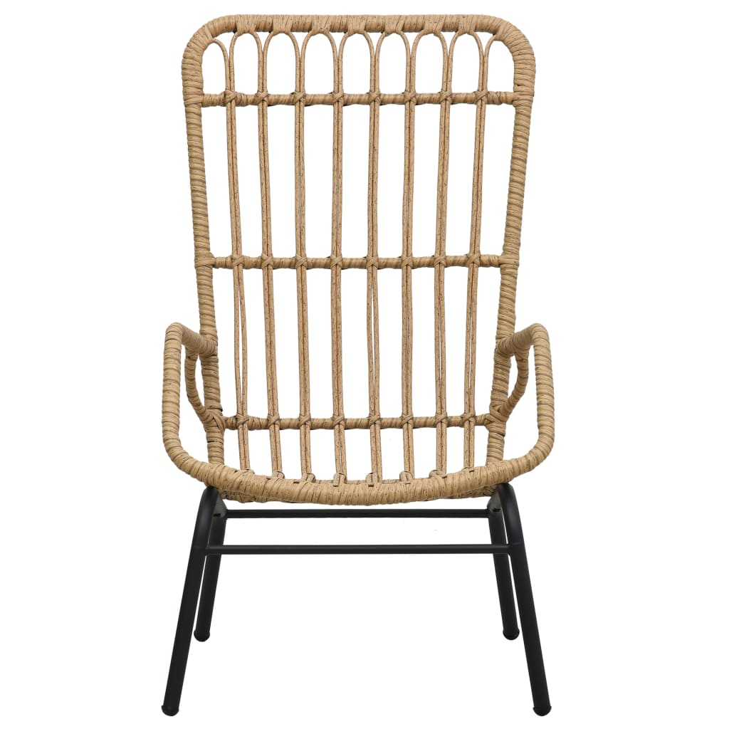 Light Brown Poly Rattan Garden Chair - Stylish & Durable Seating