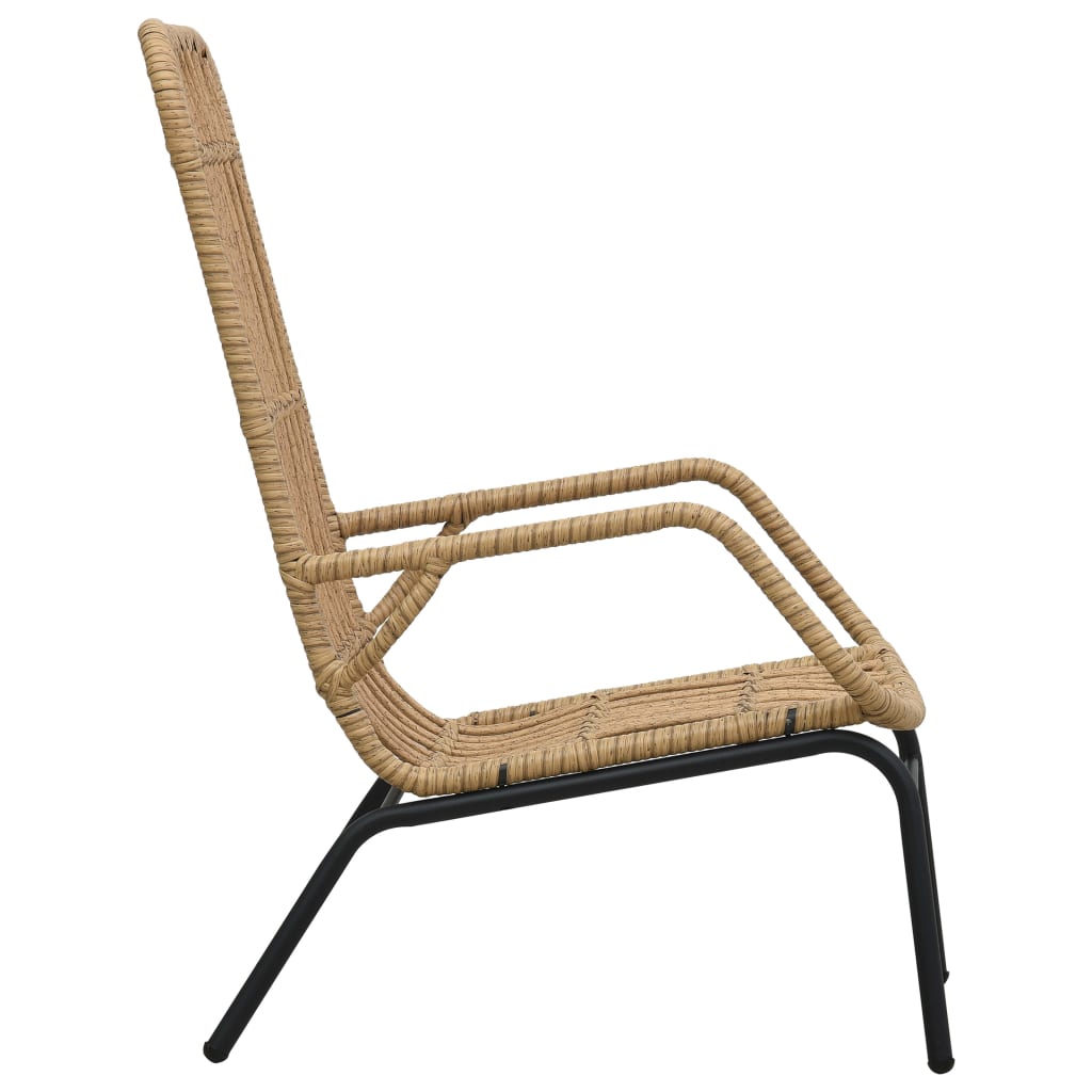 Light Brown Poly Rattan Garden Chair - Stylish & Durable Seating