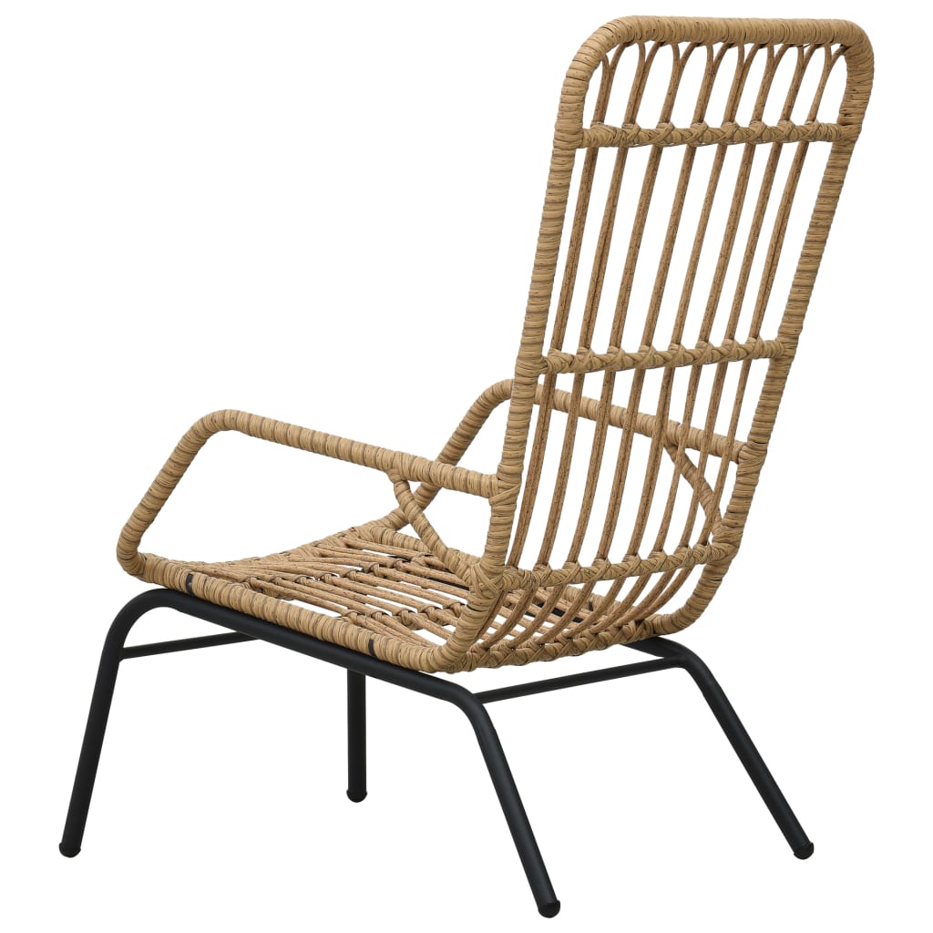 Light Brown Poly Rattan Garden Chair - Stylish & Durable Seating