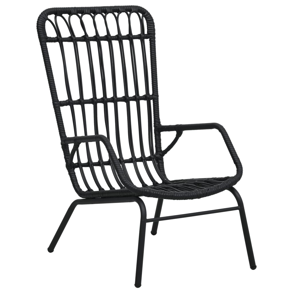 Elegant Black Poly Rattan Garden Chair - Stylish Outdoor Seating