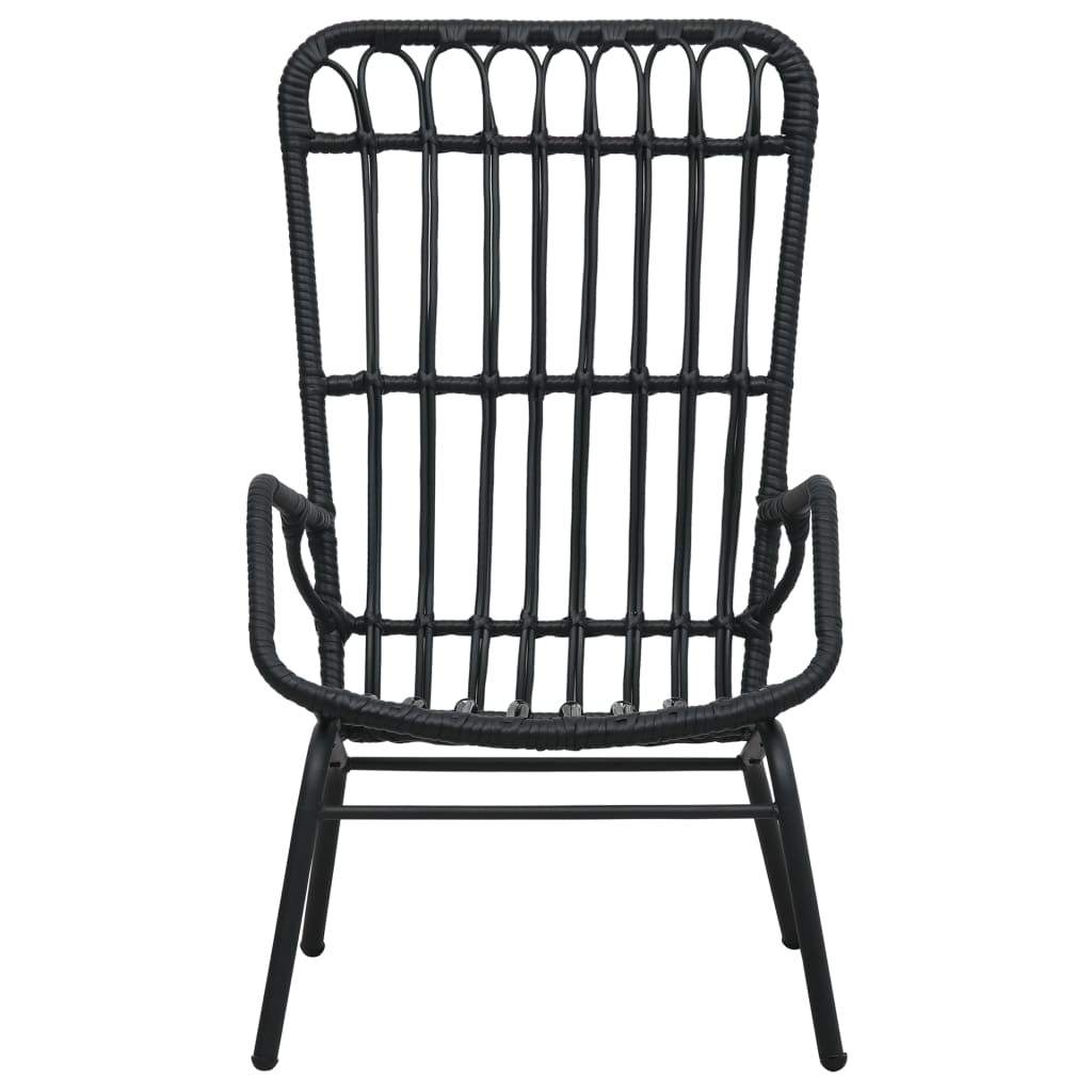 Elegant Black Poly Rattan Garden Chair - Stylish Outdoor Seating