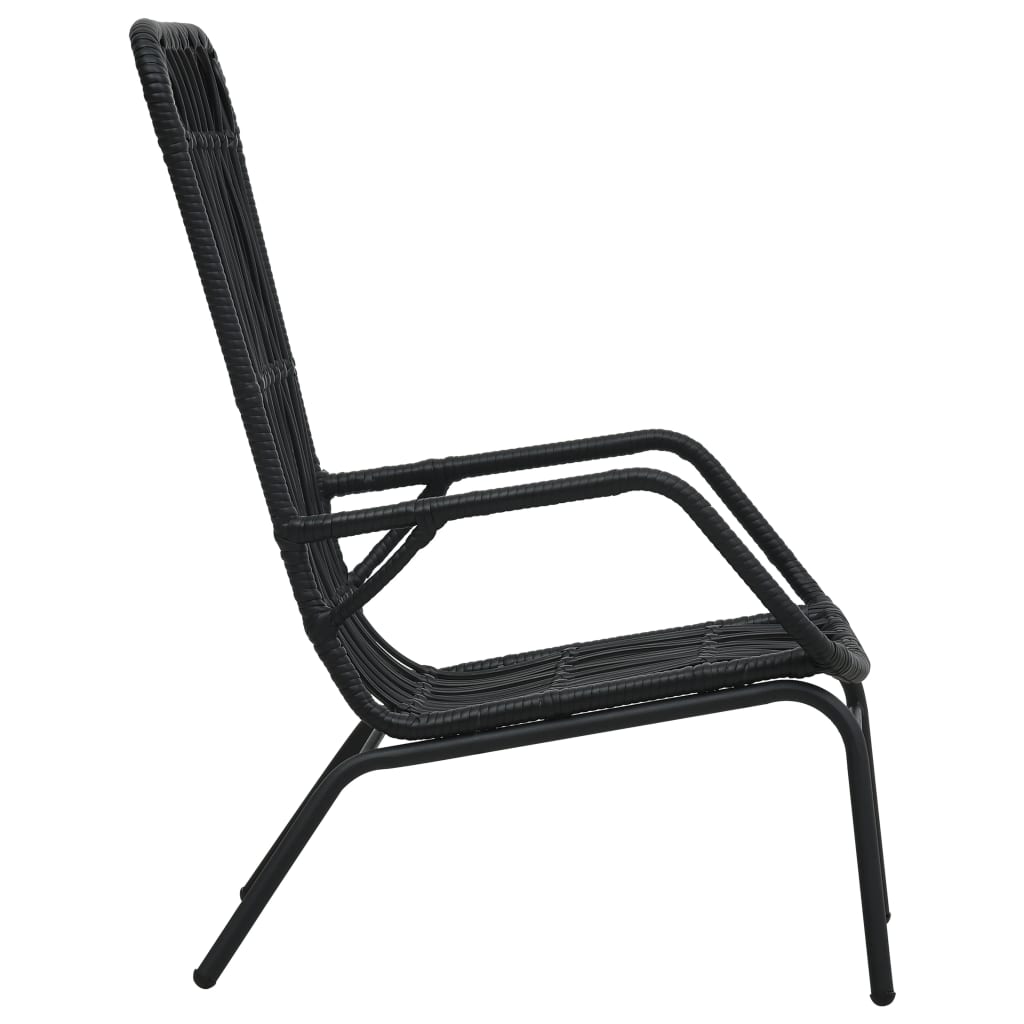Elegant Black Poly Rattan Garden Chair - Stylish Outdoor Seating