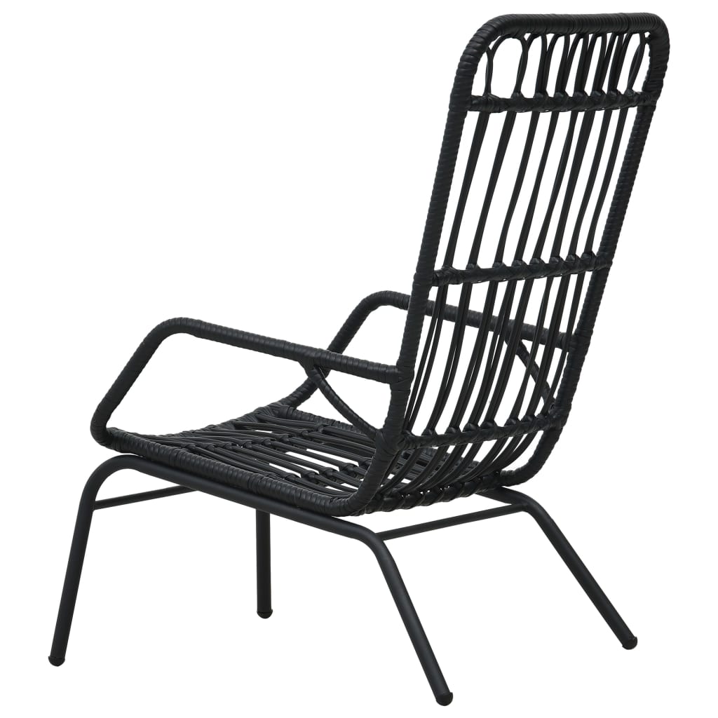 Elegant Black Poly Rattan Garden Chair - Stylish Outdoor Seating