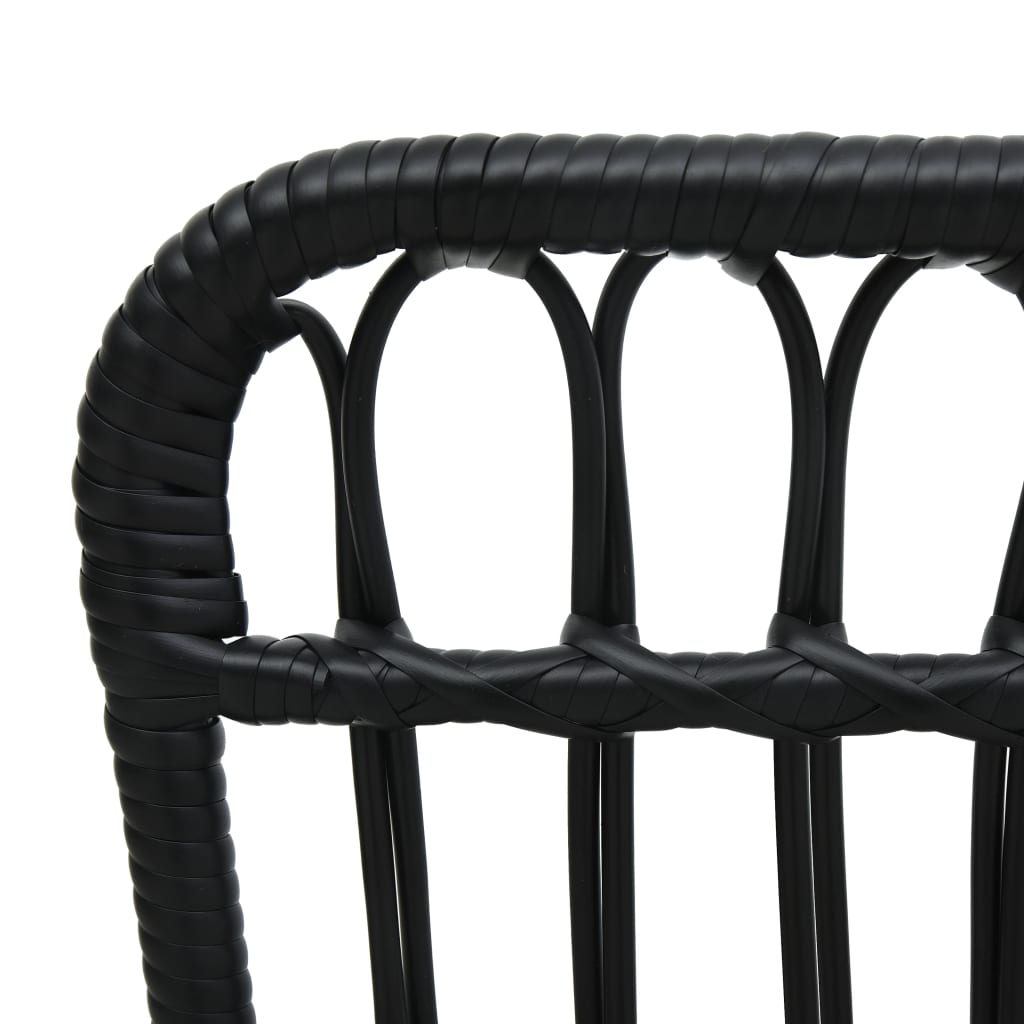 Elegant Black Poly Rattan Garden Chair - Stylish Outdoor Seating