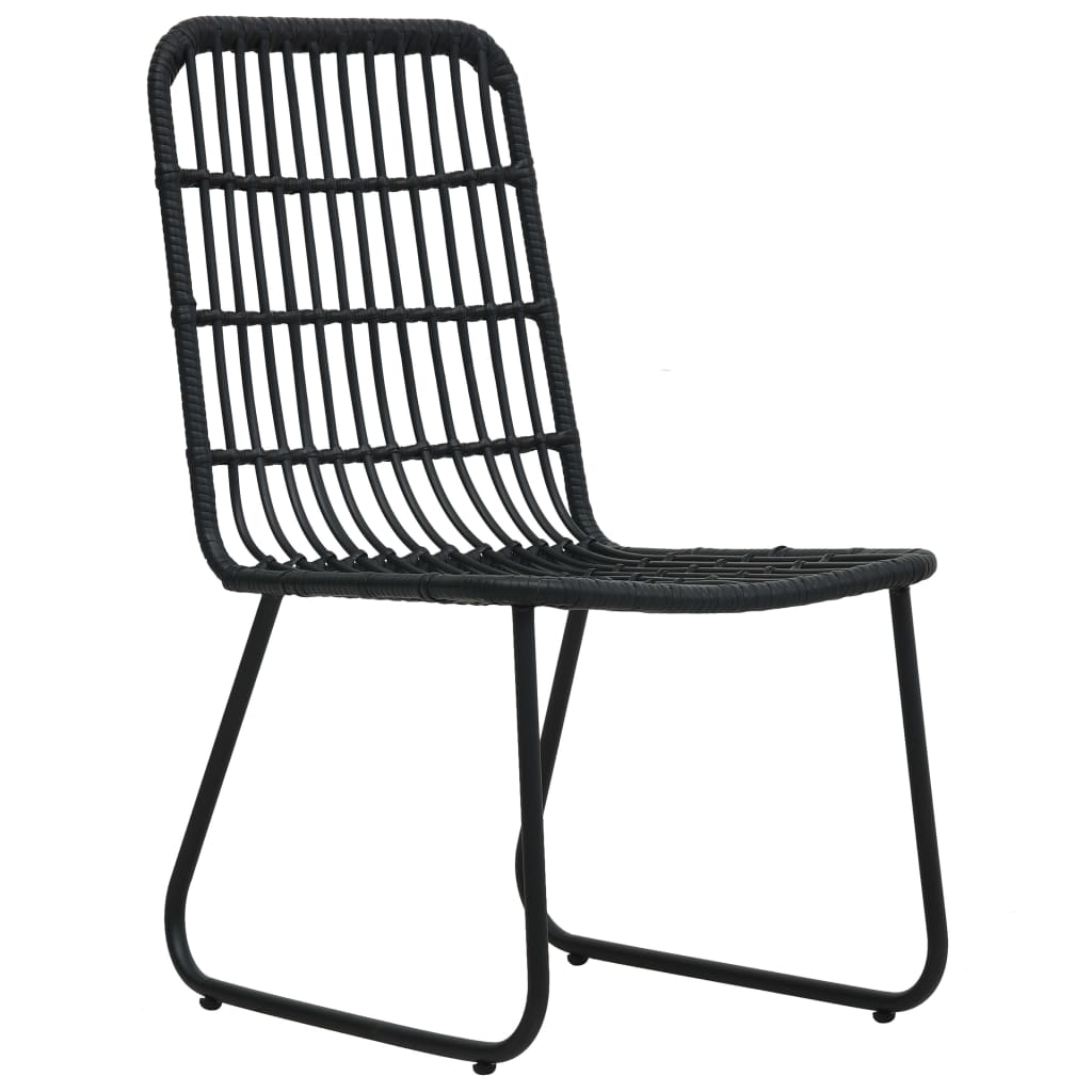 Sleek Black 2-Piece Poly Rattan Garden Chairs Set