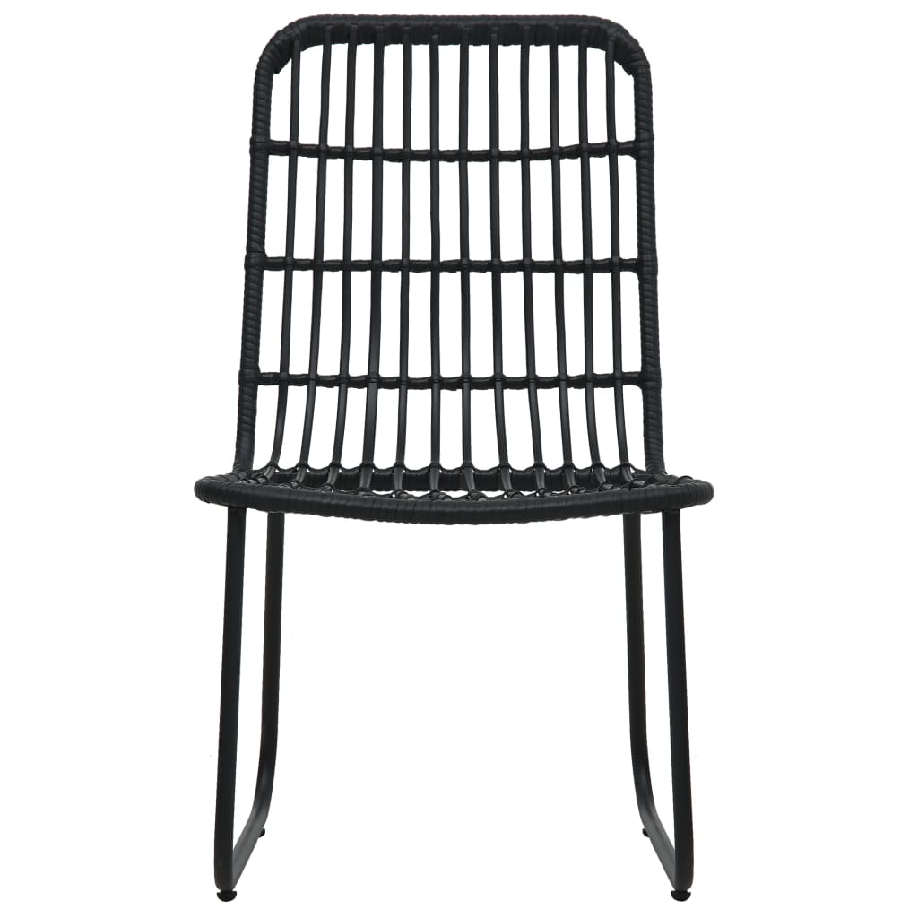 Sleek Black 2-Piece Poly Rattan Garden Chairs Set