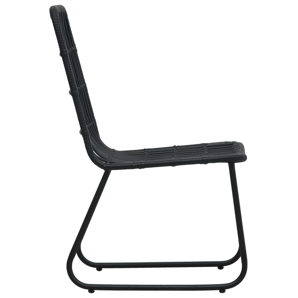 Sleek Black 2-Piece Poly Rattan Garden Chairs Set