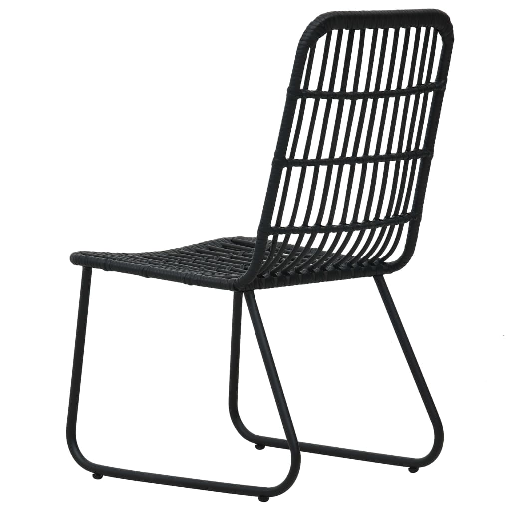 Sleek Black 2-Piece Poly Rattan Garden Chairs Set