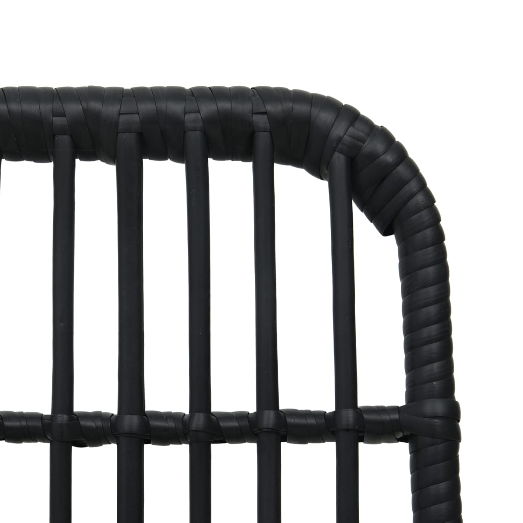 Sleek Black 2-Piece Poly Rattan Garden Chairs Set