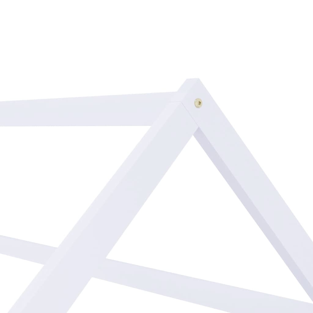 White Solid Pine Wood Kids Bed Frame - 80x160 cm
