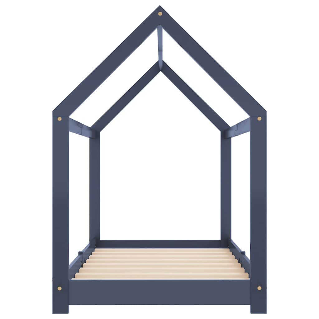 Solid Pine Grey Kids Bed Frame 80x160 cm - Durable & Stylish