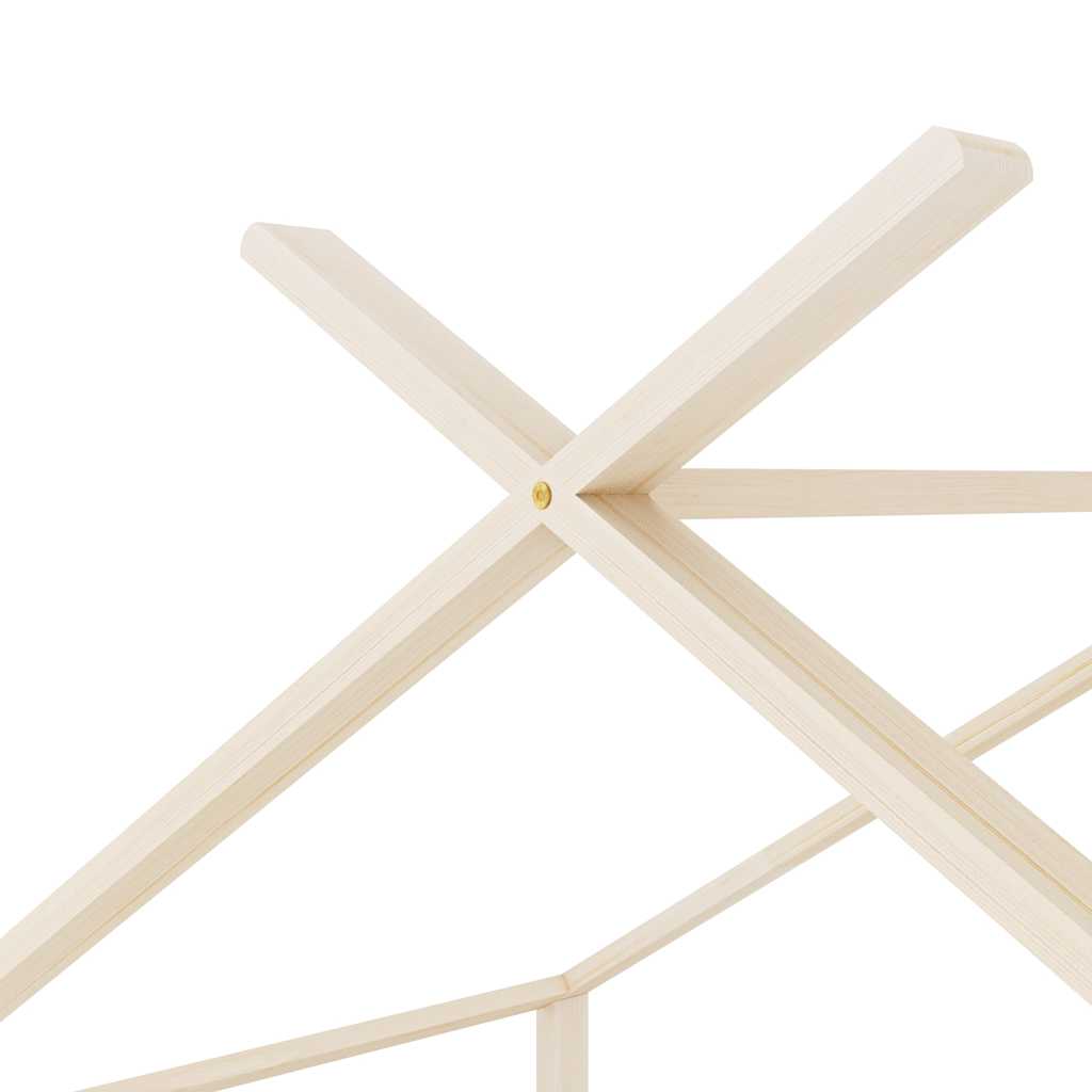 Solid Pine Wood Kids Bed Frame 90x200 cm - Natural Finish