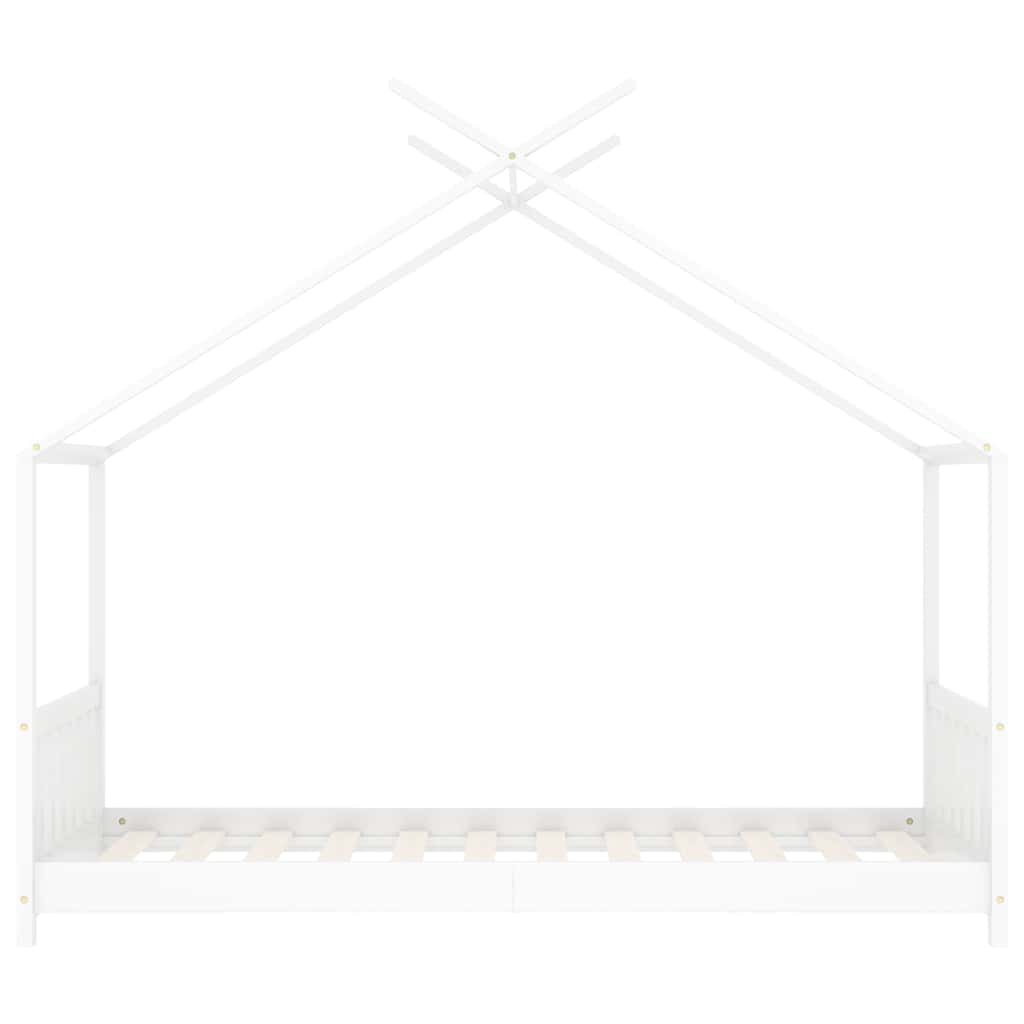 White Solid Pine Wood Kids Bed Frame 80x160 cm - Durable & Stylish