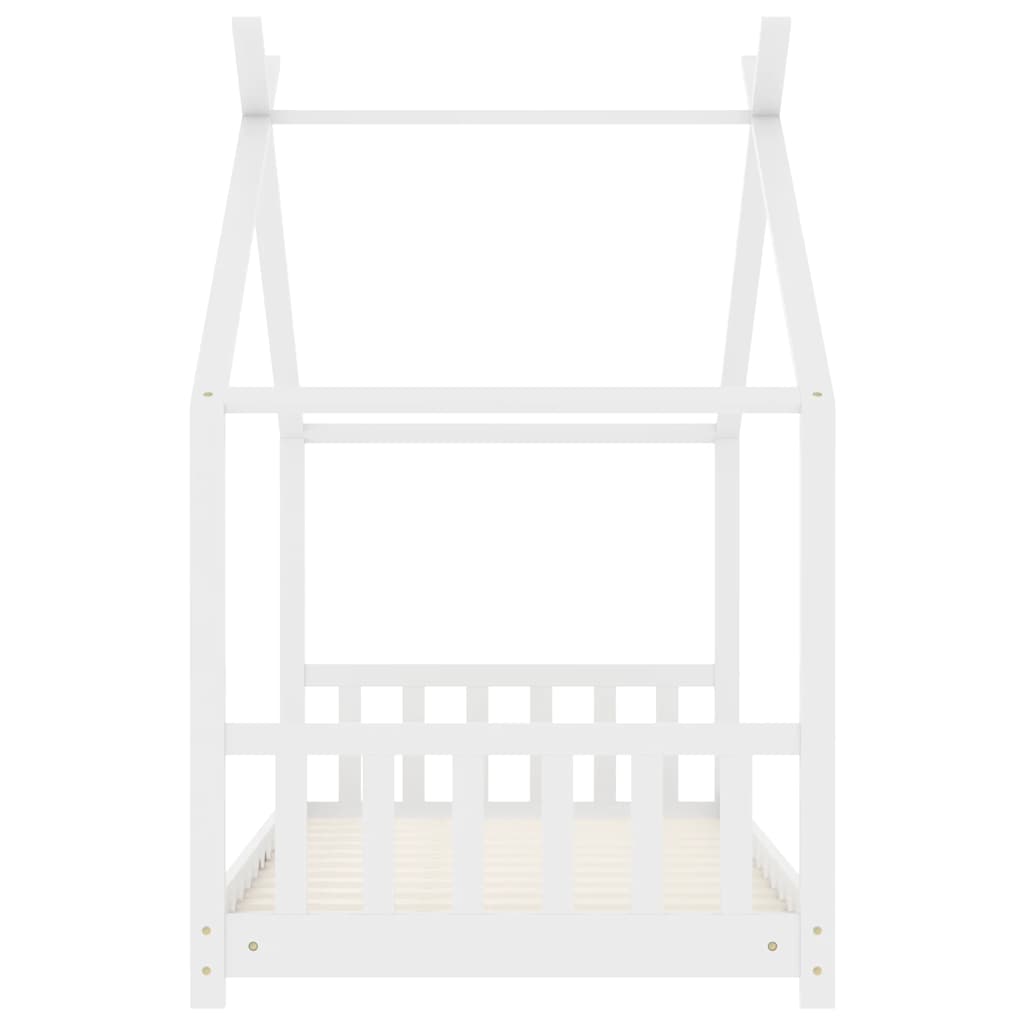 White Solid Pine Wood Kids Bed Frame 80x160 cm - Durable & Stylish