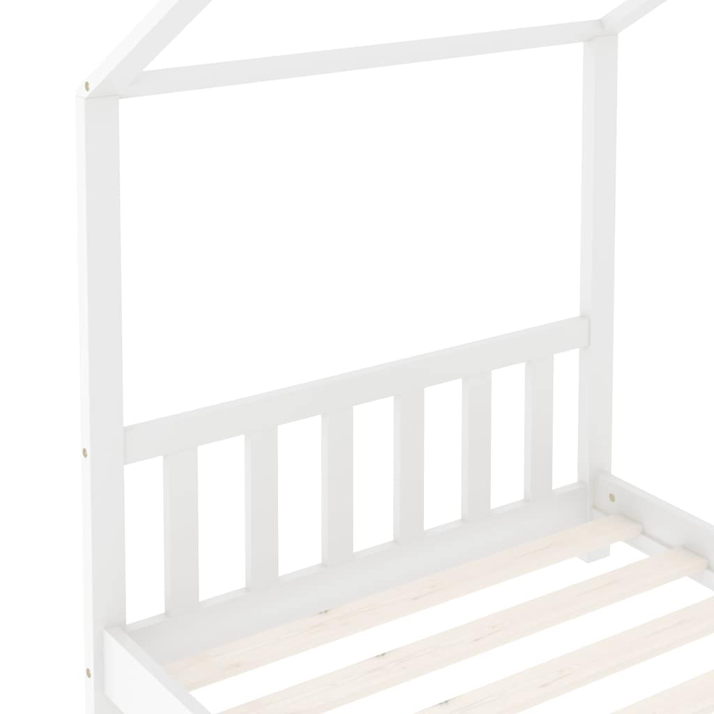 White Solid Pine Wood Kids Bed Frame 80x160 cm - Durable & Stylish
