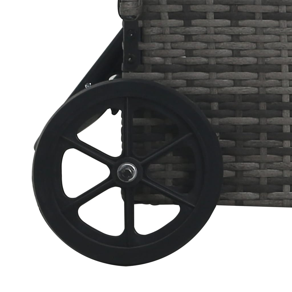 Grey Poly Rattan Sun Lounger with Wheels - Stylish & Comfortable