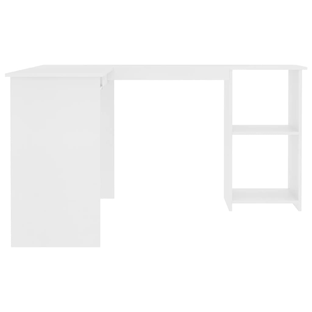 White L-Shaped Corner Desk, Engineered Wood, 120x140x75 cm