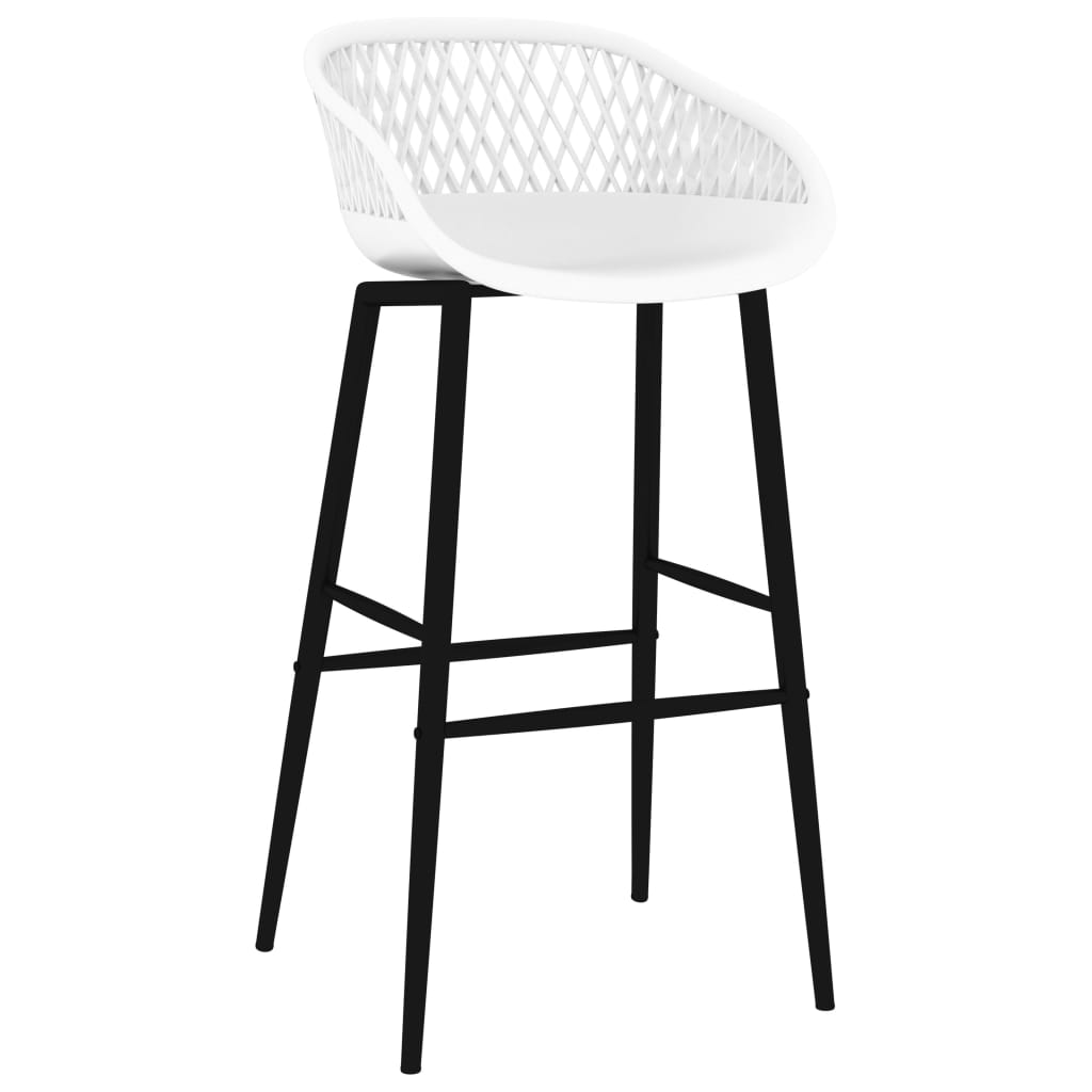 Elegant White Bar Chairs, Set of 2 - Modern Comfort & Style