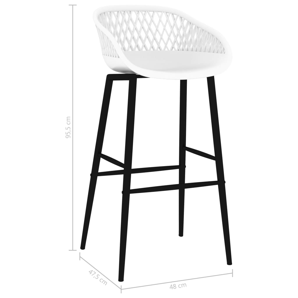 Elegant White Bar Chairs, Set of 2 - Modern Comfort & Style