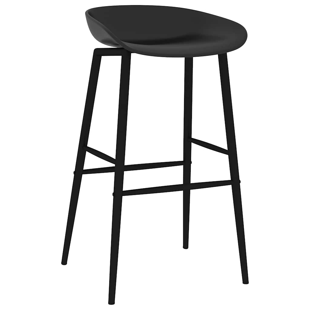 Sleek Black Bar Chairs Set of 2 - Modern & Stylish Seating