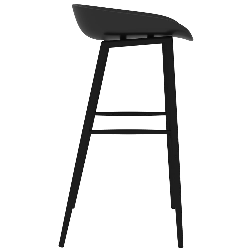 Sleek Black Bar Chairs Set of 2 - Modern & Stylish Seating