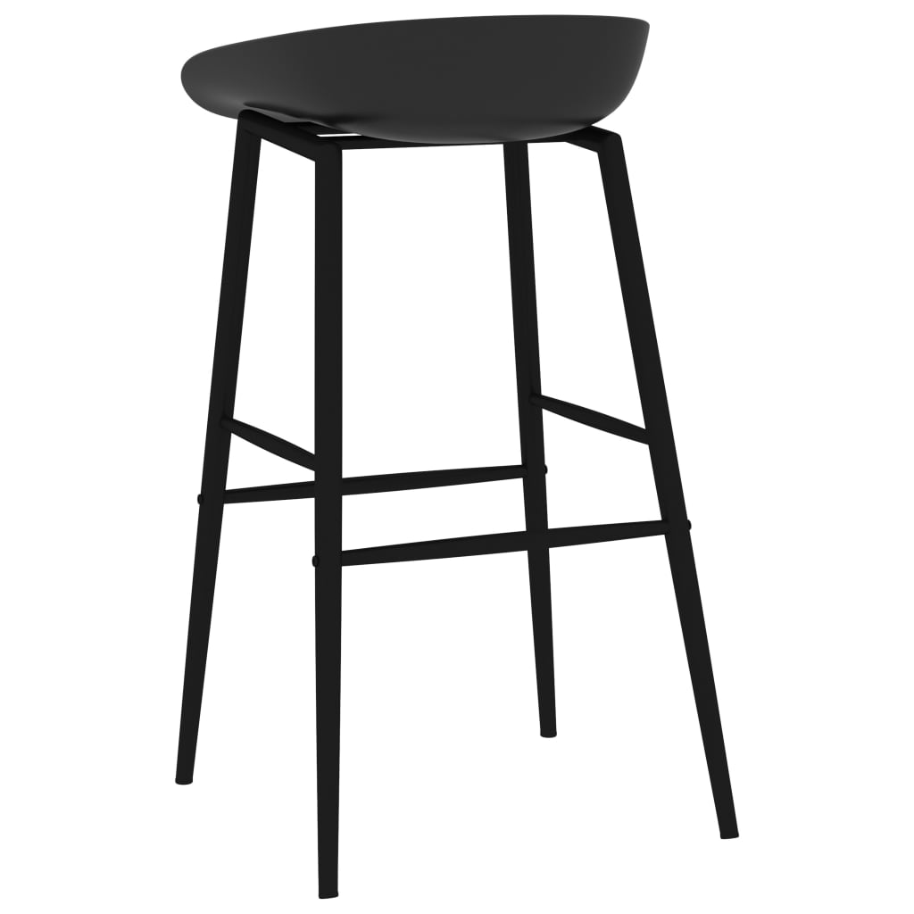 Sleek Black Bar Chairs Set of 4 - Modern Elegance for Any Space