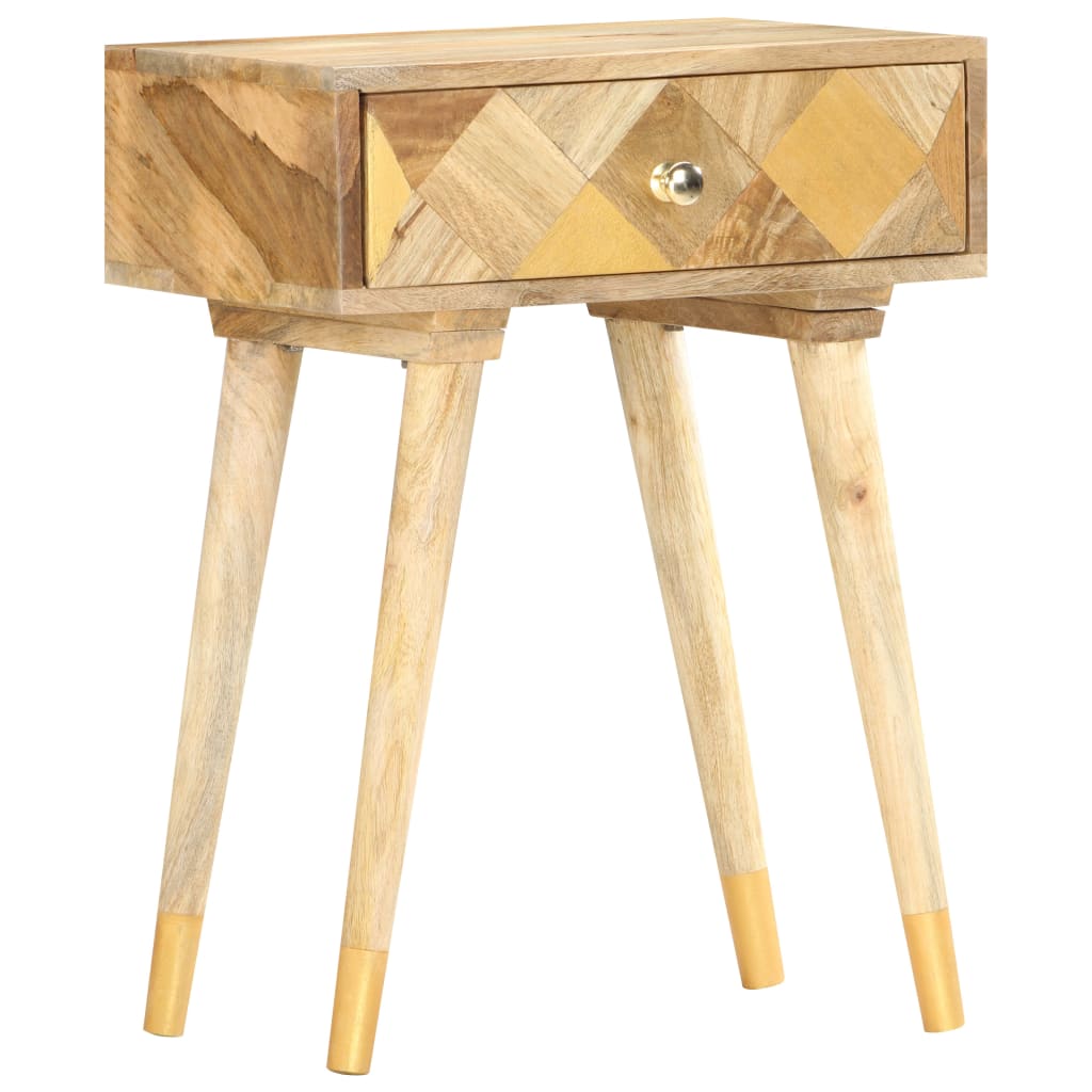Solid Mango Wood Bedside Cabinet 43x30x58 cm - Rustic Charm