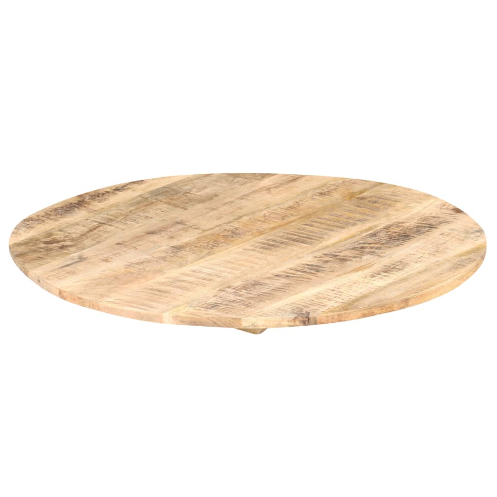 Solid Mango Wood Round Tabletop, 80 cm, Natural Finish