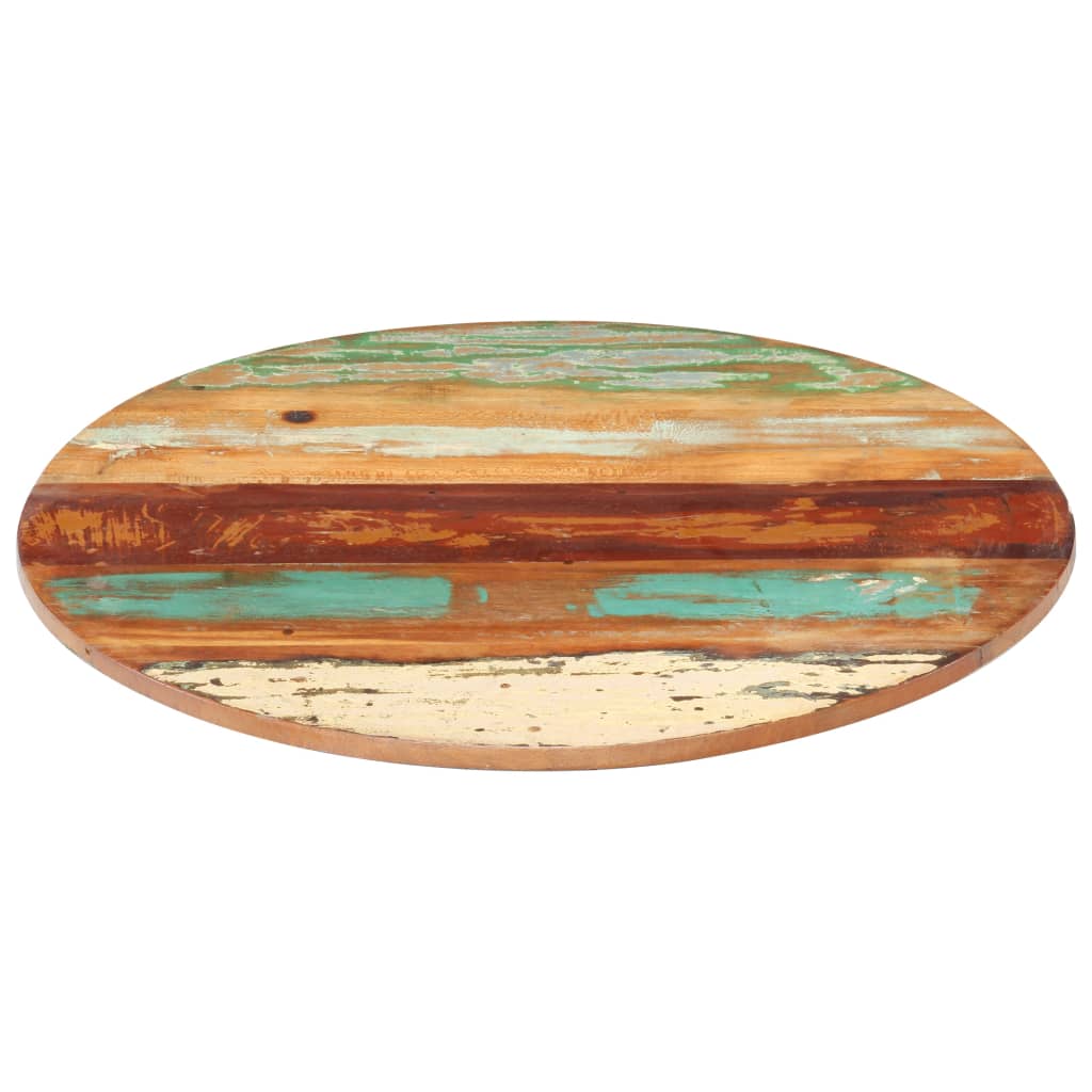 50 cm Round Table Top – Solid Reclaimed Wood, 15-16 mm Thick
