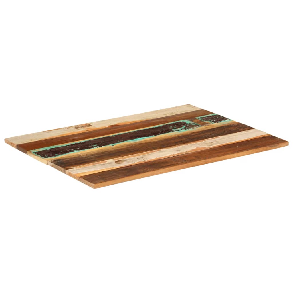 Solid Reclaimed Wood Rectangular Table Top 60x80 cm 15-16 mm