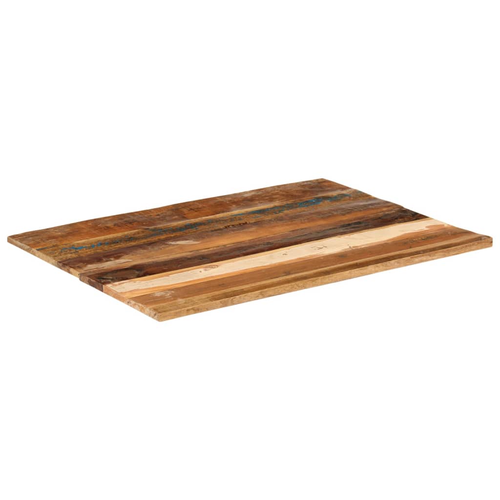 Solid Reclaimed Wood Rectangular Table Top 60x80 cm 15-16 mm
