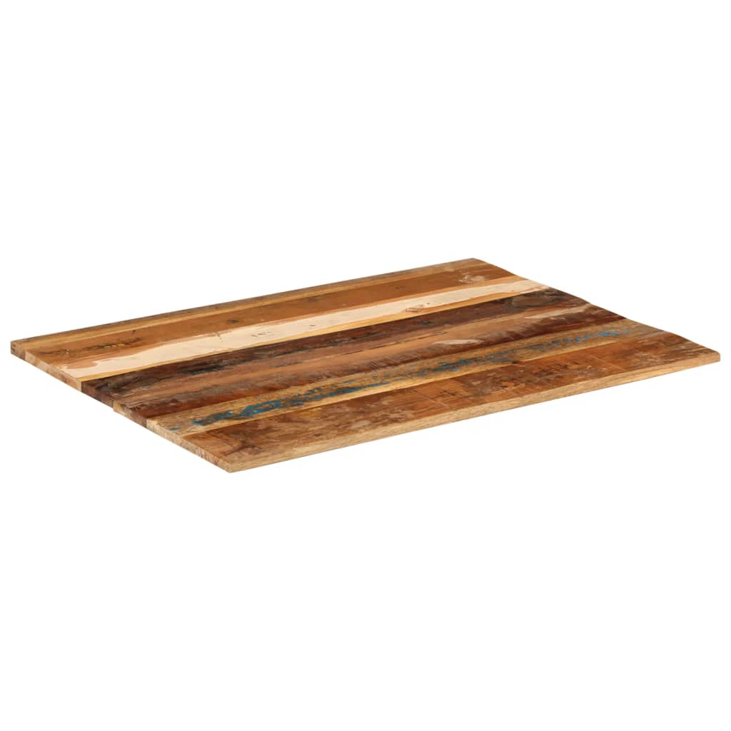 Solid Reclaimed Wood Rectangular Table Top 60x80 cm 15-16 mm