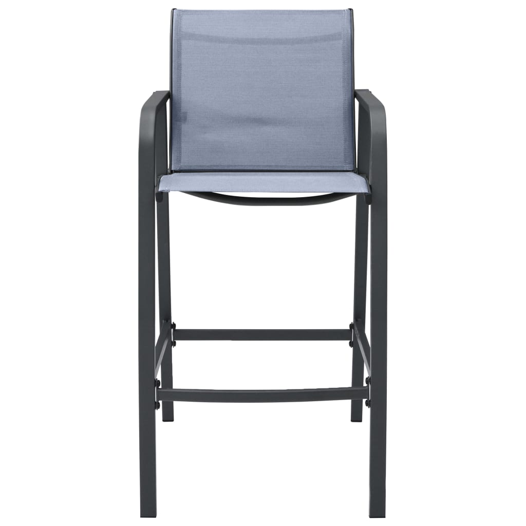 4 Grey Textilene Garden Bar Chairs - Stylish & Durable Seating