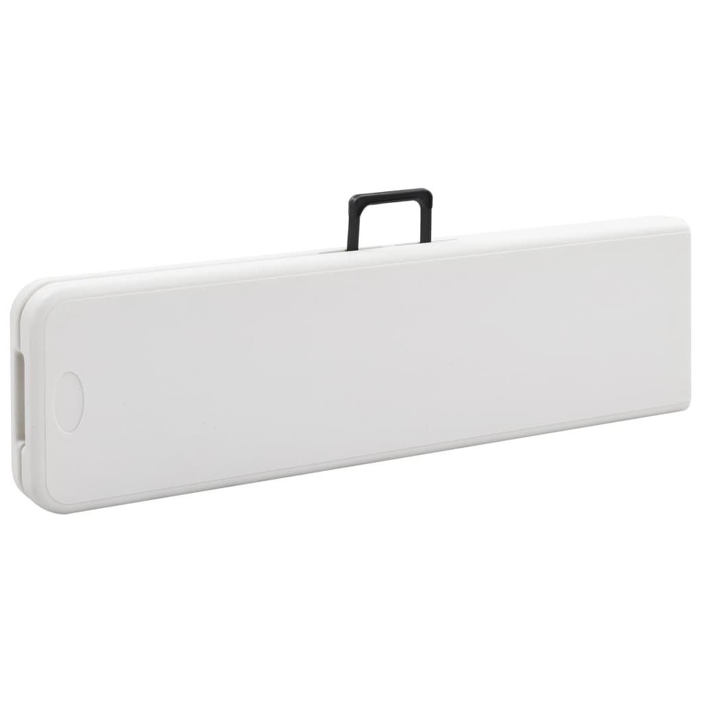 White HDPE Folding Garden Benches Set - 2 pcs, 180 cm