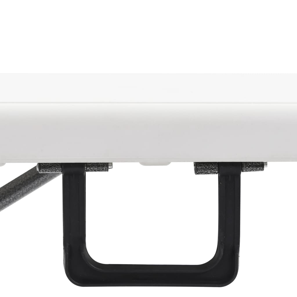 White HDPE Folding Garden Benches Set - 2 pcs, 180 cm