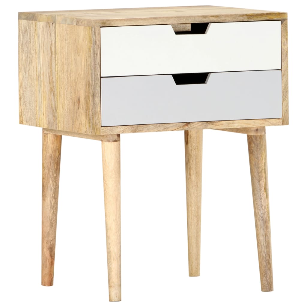 Solid Mango Wood Bedside Cabinet 47x35x59 cm - Rustic Charm