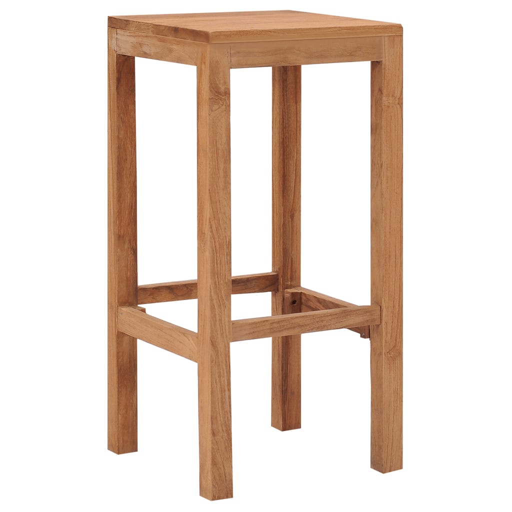 4-Piece Bar Stools Set in Solid Teak Wood - Stylish & Durable