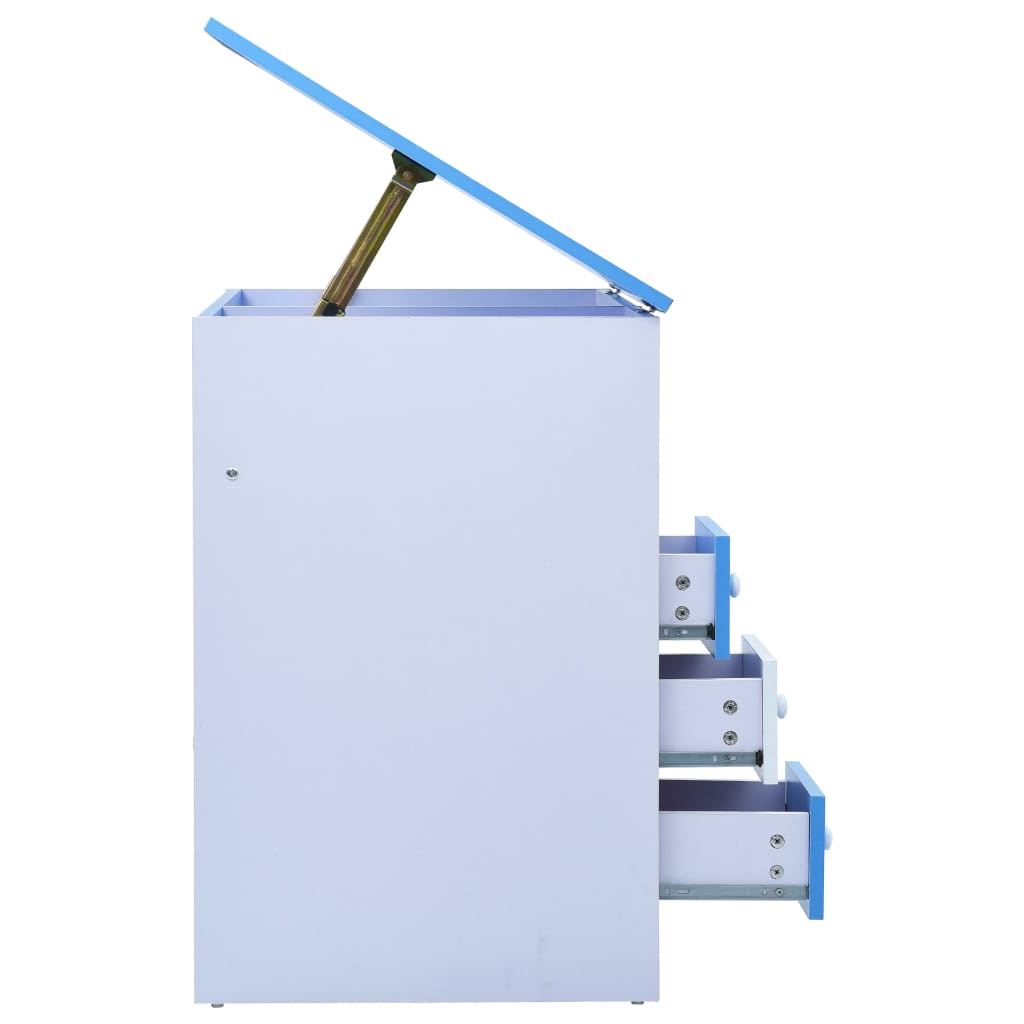Tiltable Children's Drawing Desk - Blue & White Study Table