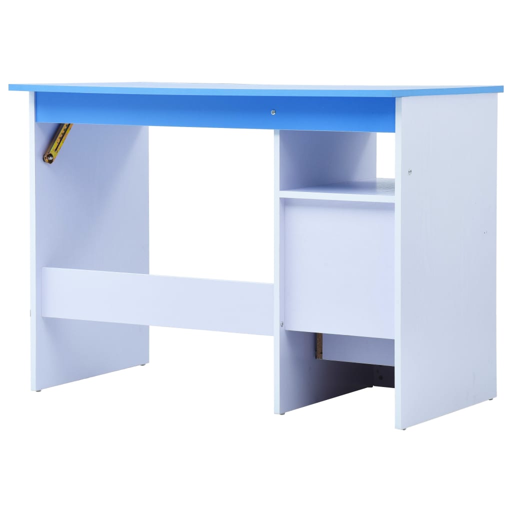 Tiltable Children's Drawing Desk - Blue & White Study Table