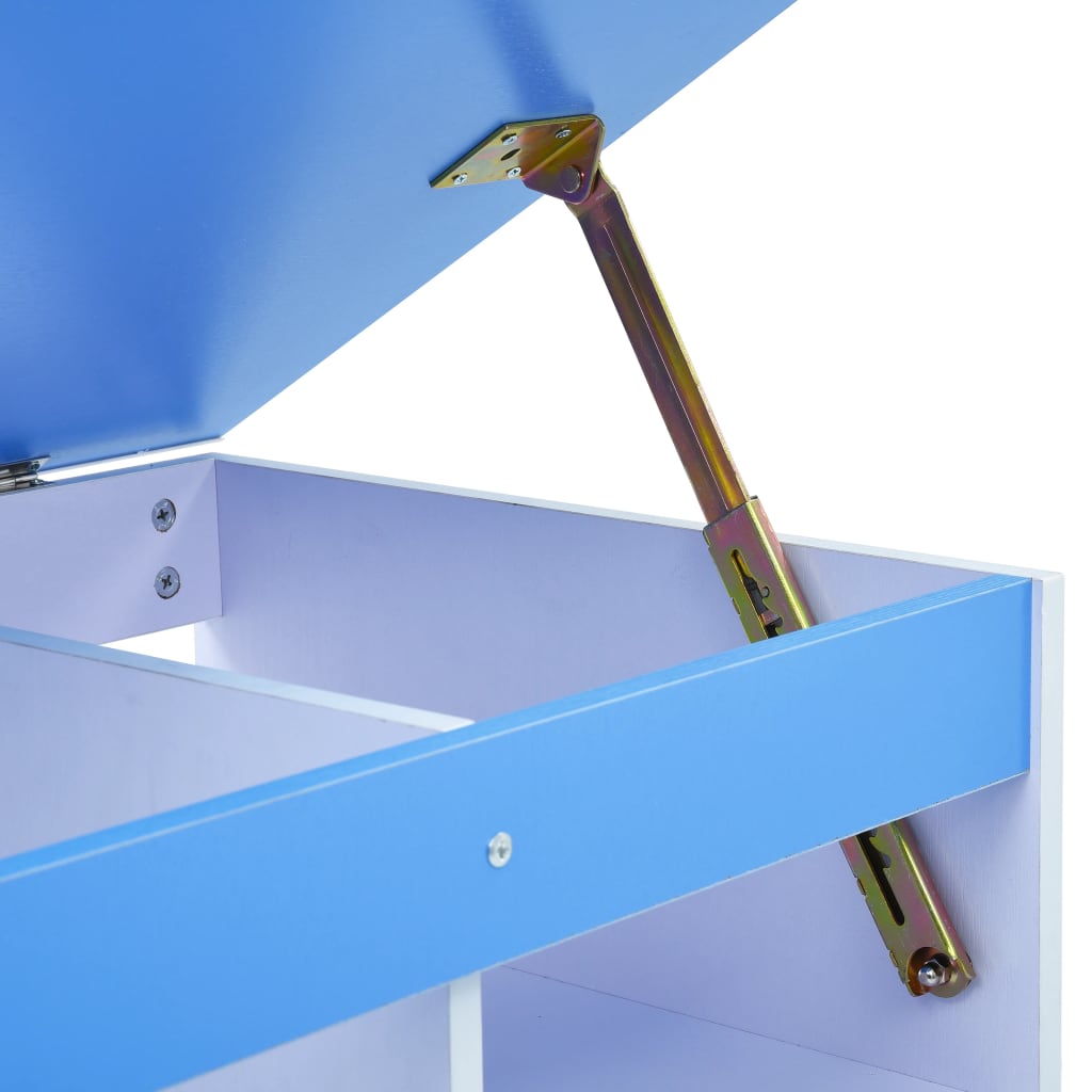 Tiltable Children's Drawing Desk - Blue & White Study Table